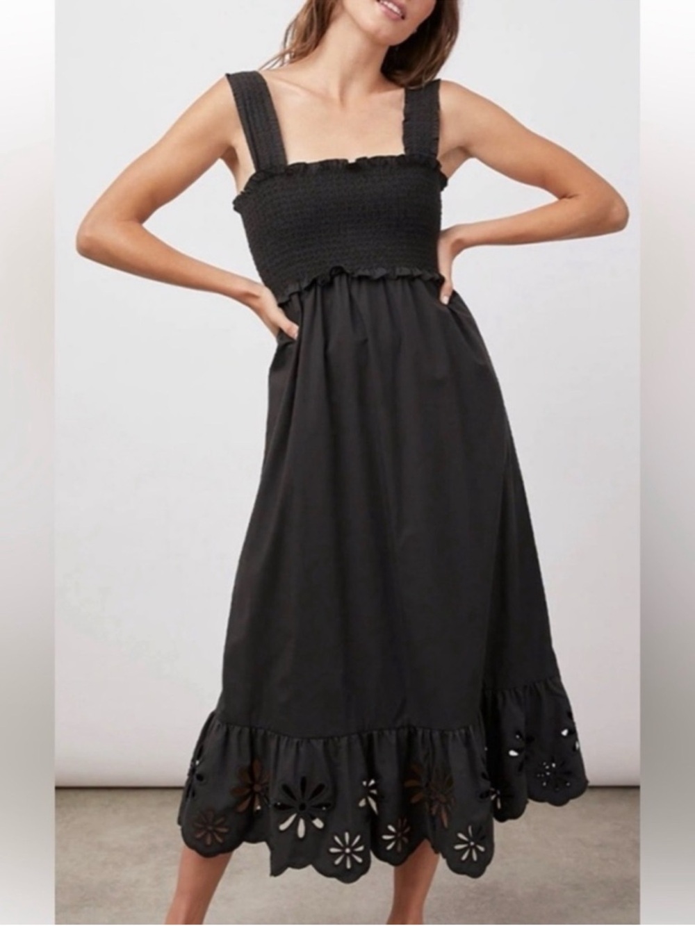Rails Rumi Black Eyelet Dress Size Medium